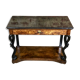 Console then restore Walnut top of fine black marble nineteenth