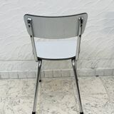 Set of 4 vintage grey chrome Formica kitchen chairs.