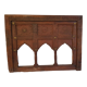 Carved wooden window with rear support for possible mirror