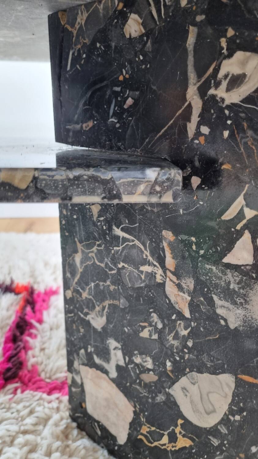 Vintage black terrazzo coffee table