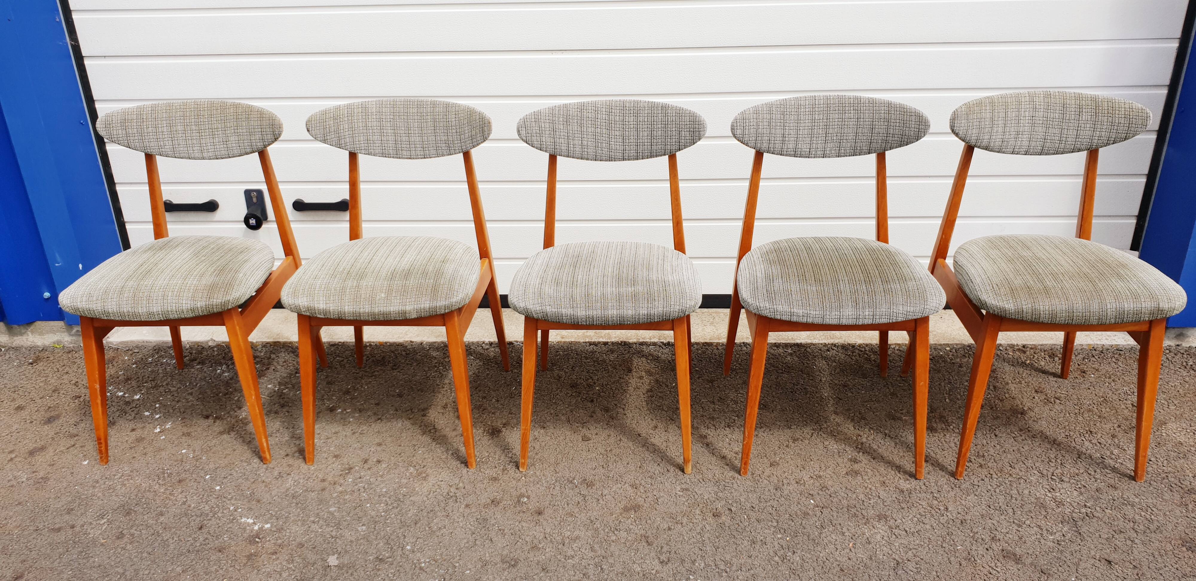 Lot of 5 scandinavian vintage chairs