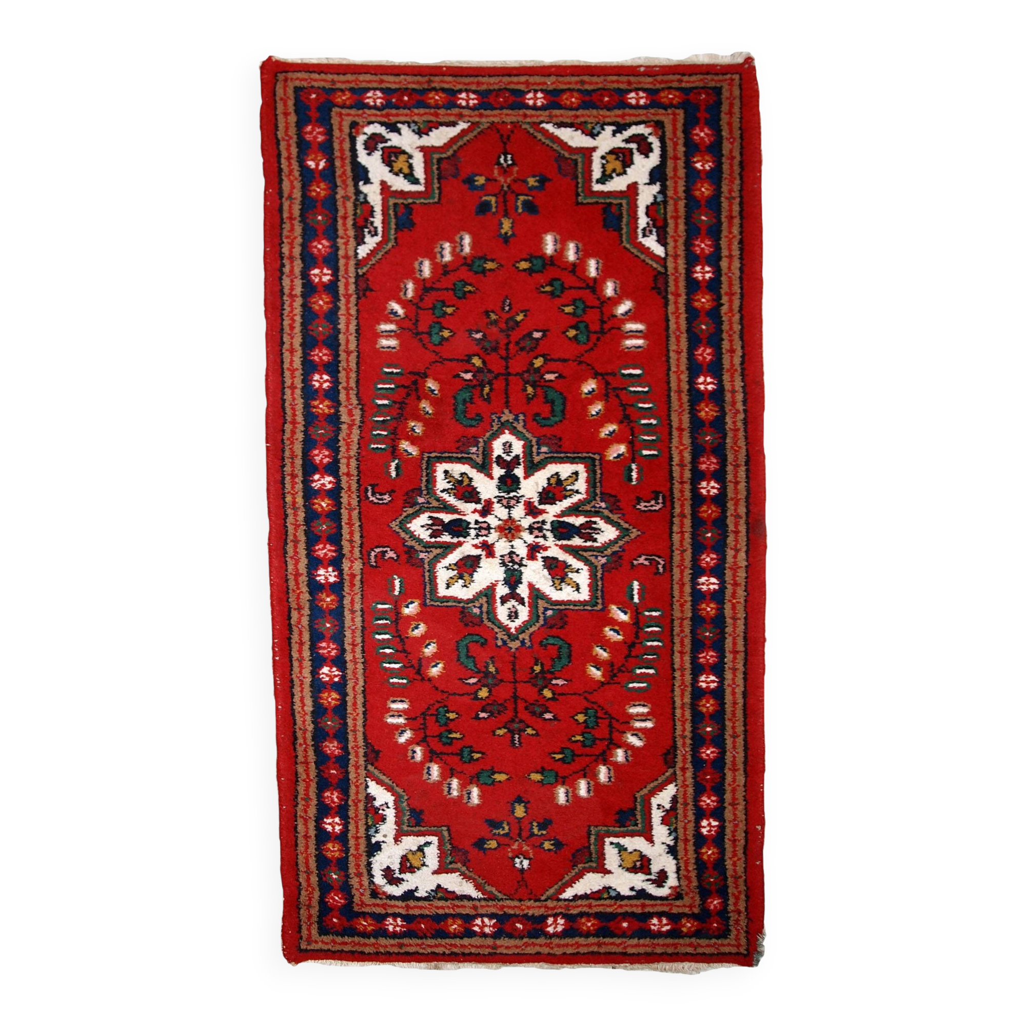 Tapis Vintage Hamadan en Laine, Années 1970, Élégance Florale du Moyen-Orie