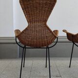 pair of Italian wicker chairs