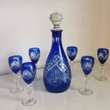 Carafe et 6 verres - verre taillé