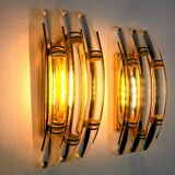 Paired of Venini wall lamps, Murano glass, Italy, 1970