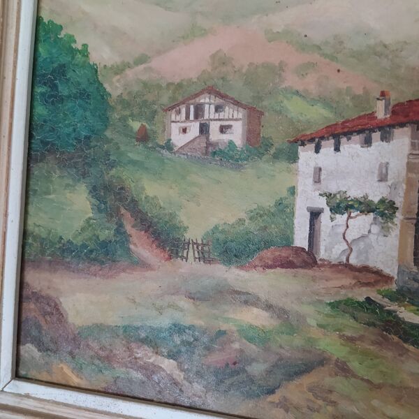 huile sur toile paysage basque signée Yves Babonnaud XXème