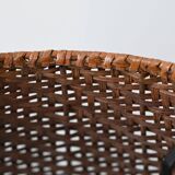 Floor lamp with rattan shade