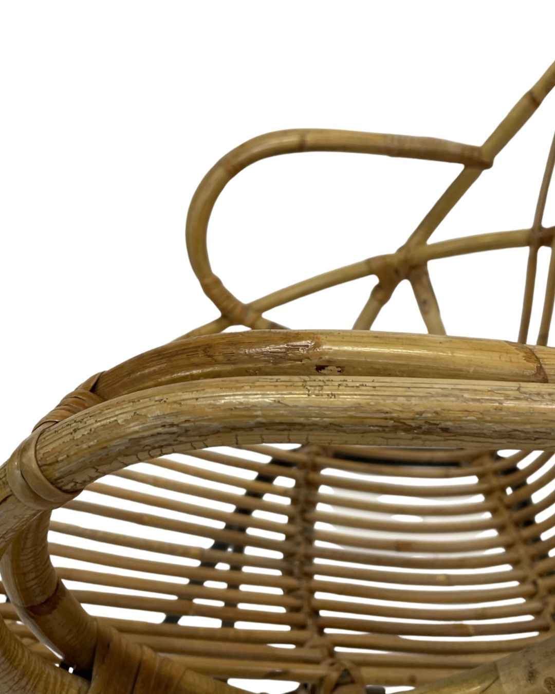 Vintage Dirk van Sliedregt Rohe Noordwolde rattan rocking chair