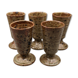 Set of 5 mazagrans in pyrite sandstone