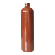 Vintage Brown Glazed Ceramic Vase: Tall Minimalist Bottle Form