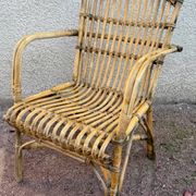 Set of 3 rattan armchairs from the 1970s France