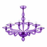 Italian Contemporary Violet Murano Style Glass Chandelier