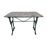 Wrought iron bistro table and vintage grey marble