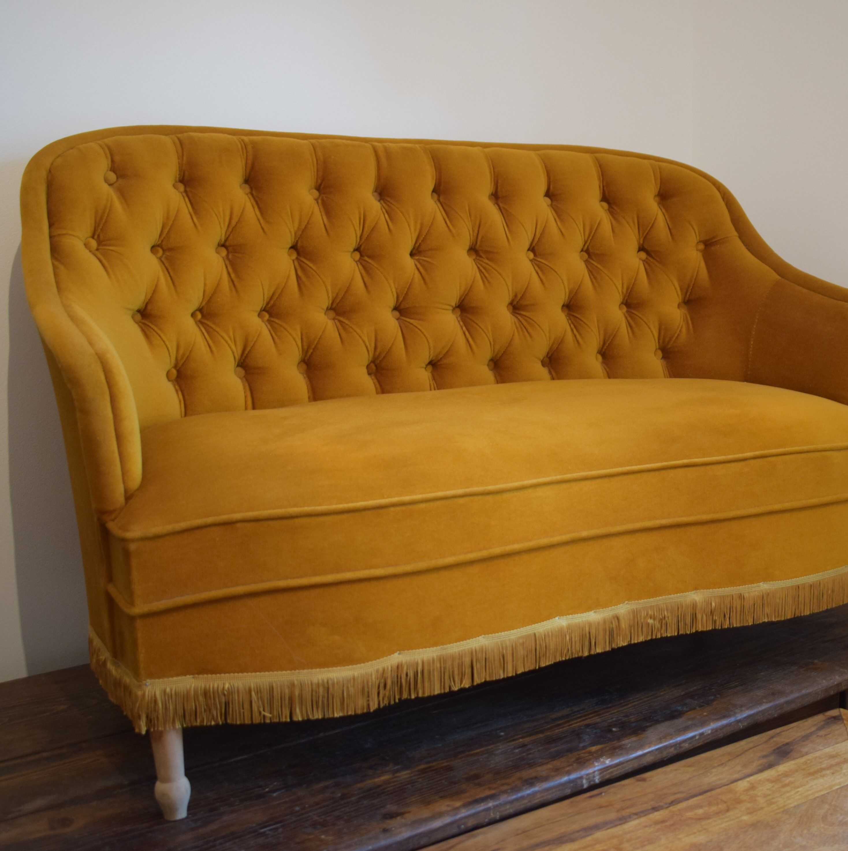 Vintage velvet sofa