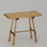 Contemporary handcrafted stool / end table in solid ash and oak wood