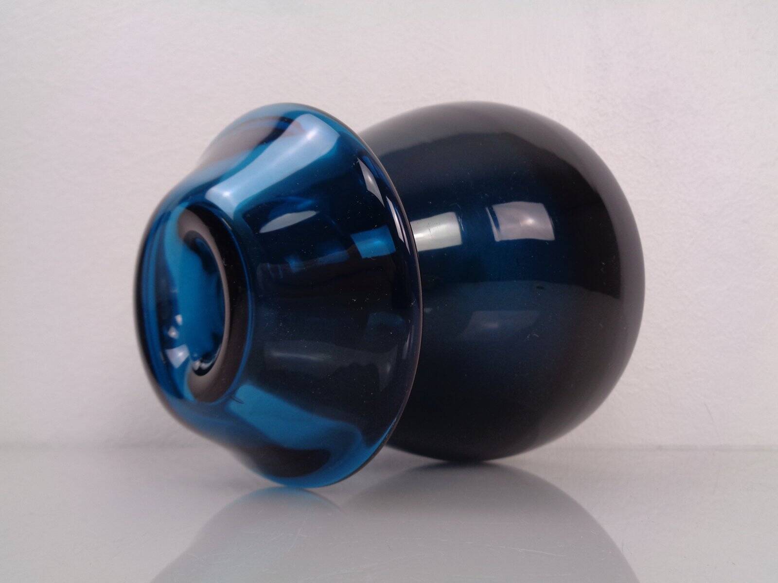 Hand-blown blue glass vase, Italy, 1960s