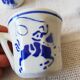 Vintage Porcelain Dinner Set 7 Small Cups with Horseman and Lasso Motif