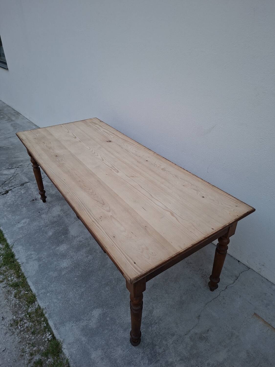 Old shop/work table with 2 drawers, Louis Philippe legs.