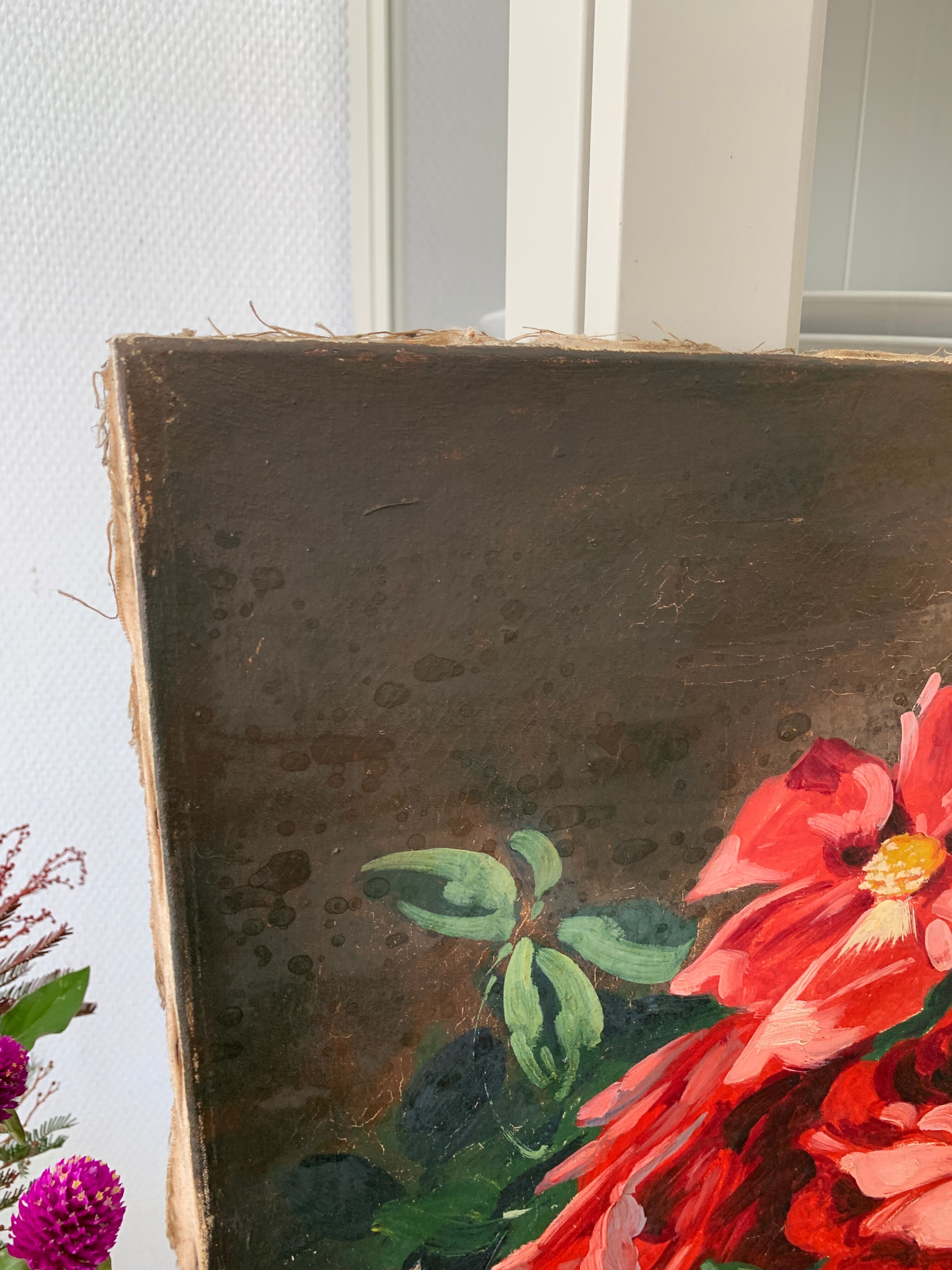 Ancienne peinture de roses