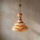 Italian art glass pendant lamp orange & white hand-blown chandelier, 1970s