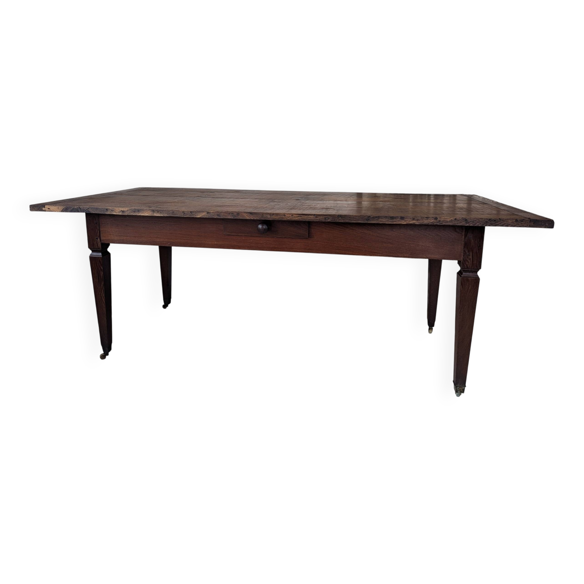 Campaign table in solid oak, Directoire style.