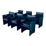 Postmodern Model 401 Break Armchairs by Mario Bellini for Cassina, Italy, 1980s, Set of 6