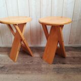 Paire de tabourets pliants