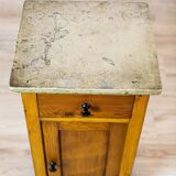 Art Nouveau Pine Nightstand with Stone Top, 1910