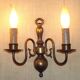Pair French Vintage Age Bronze Effect Metal Flemsh Style Double Wall Lights 5092