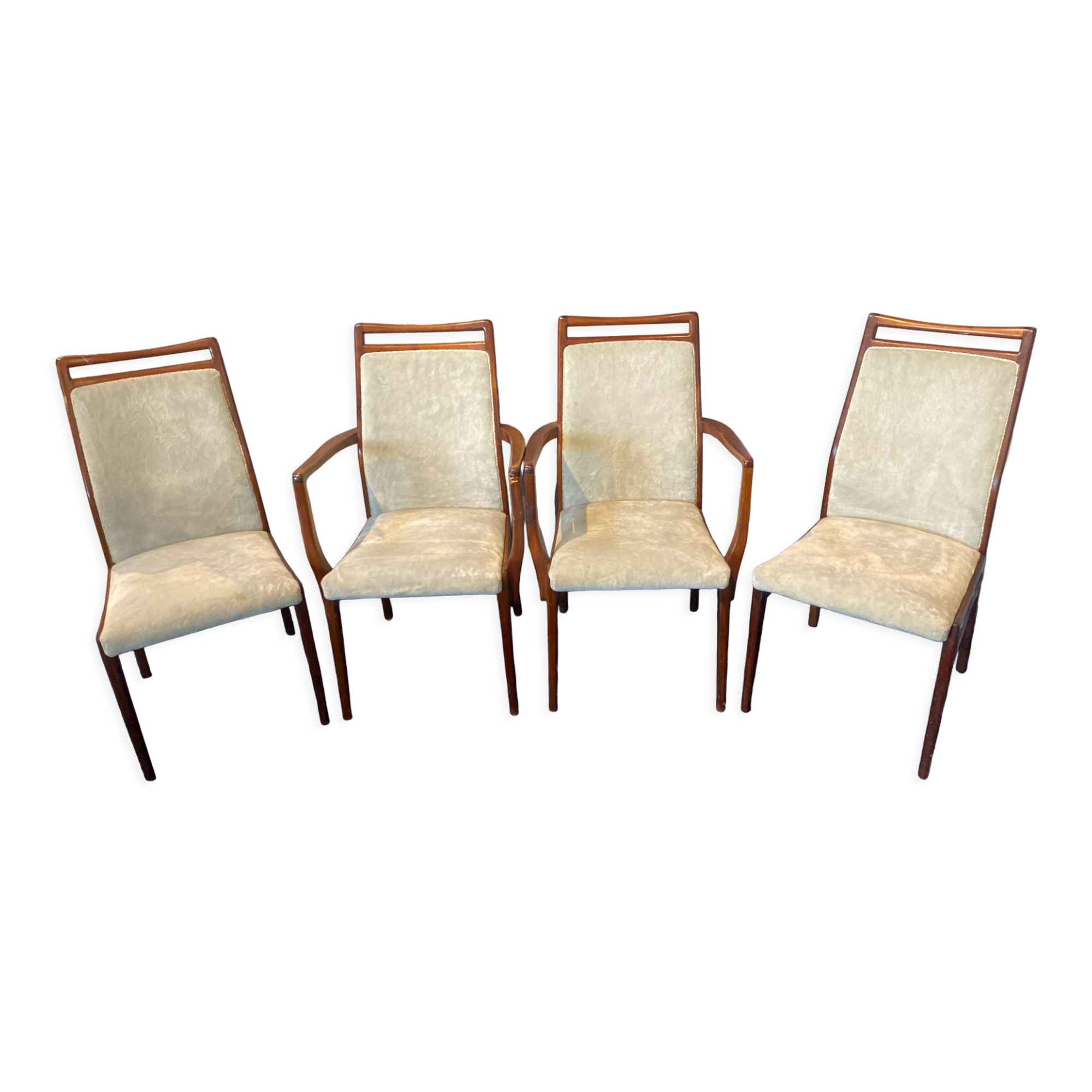 2 armchairs and 2 wooden chairs