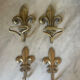 Pair of antique gilt bronze lily flower wall brackets.