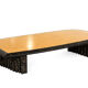 Vintage coffee table in elm burl and black lacquer, 1980s.