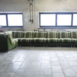 Large 7 piece modular / sectional sofa in striped upholstery, Germany, 70s