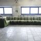 Large 7 piece modular / sectional sofa in striped upholstery, Germany, 70s