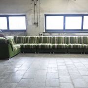 Large 7 piece modular / sectional sofa in striped upholstery, Germany, 70s