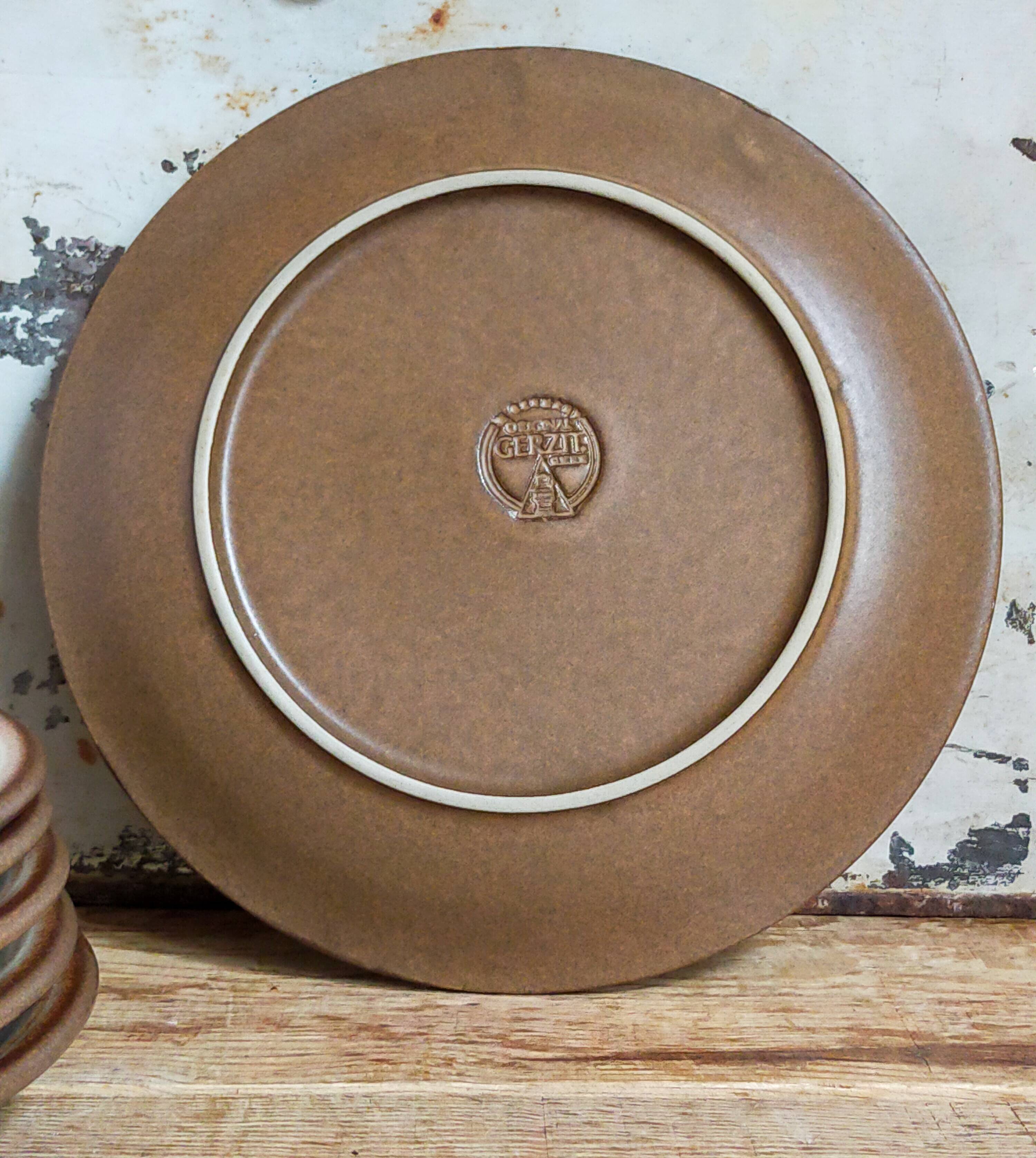 Six original vintage gerzit west germany stoneware plates