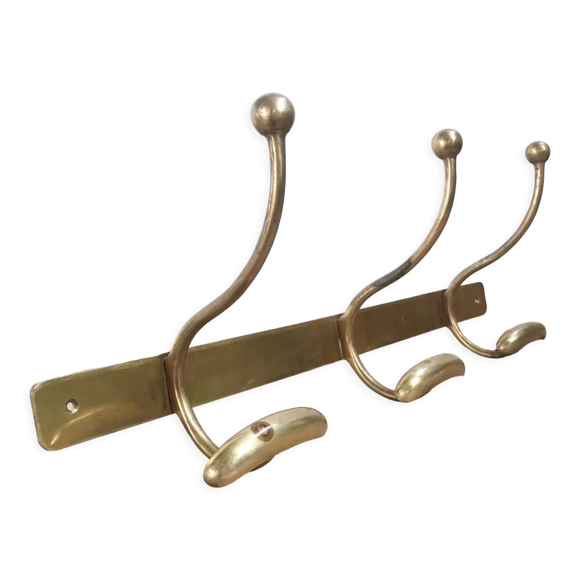 Brass wall coat rack