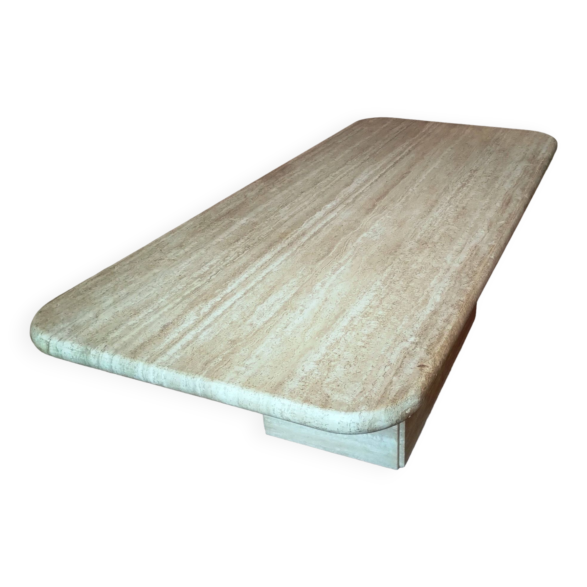 Beige Italian travertine coffee table