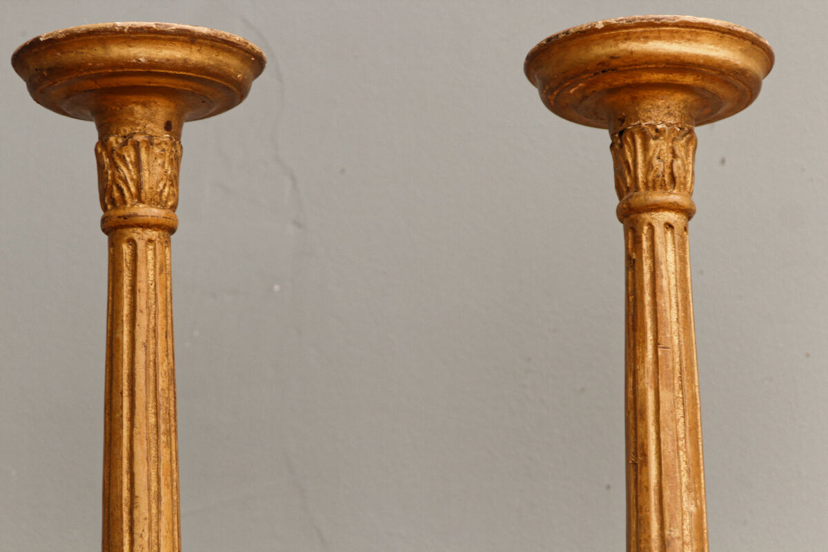 Pair of wooden candle spades, 18th century