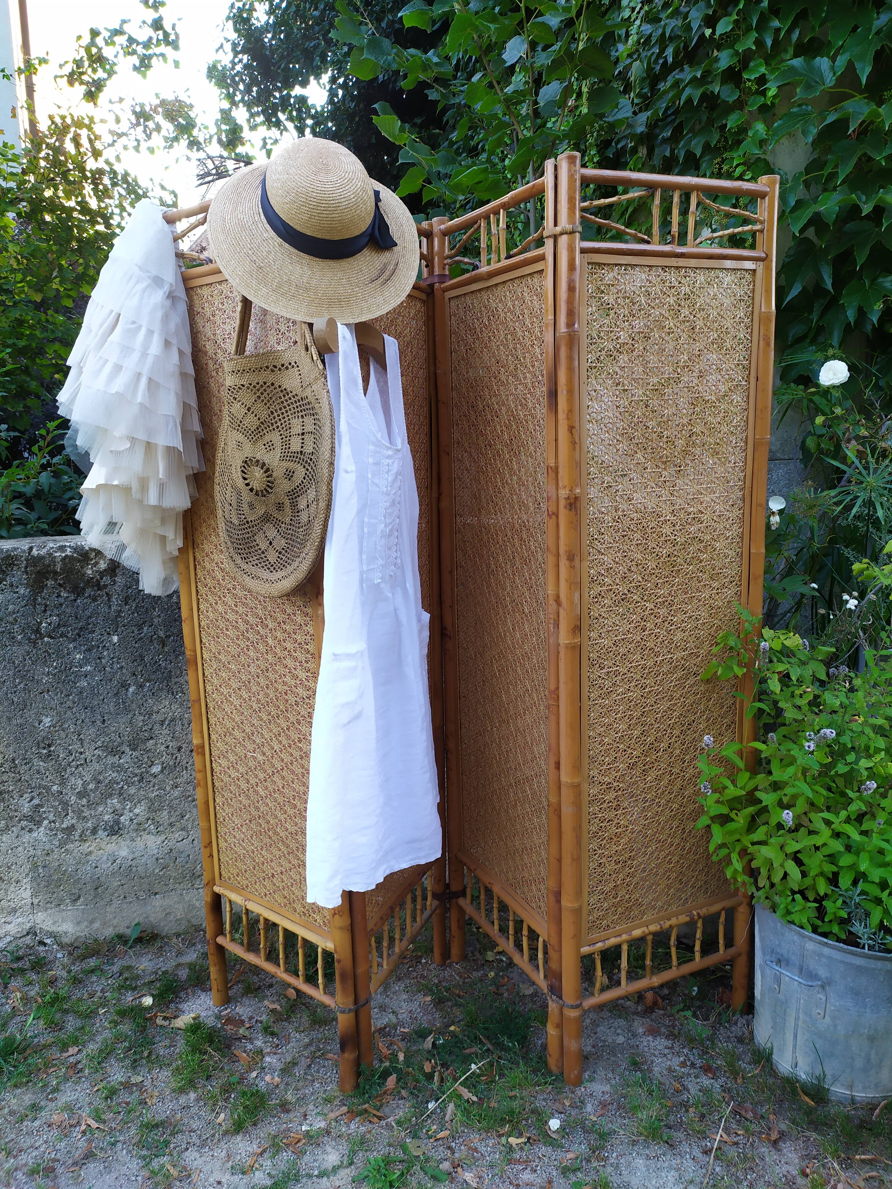Bamboo screen and rattan 70s