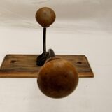 Wall coat rack hook wrought iron wood