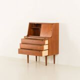 Danish  mid century teak  bureau with a hidden vanity by Ølholm Møbelfabrik