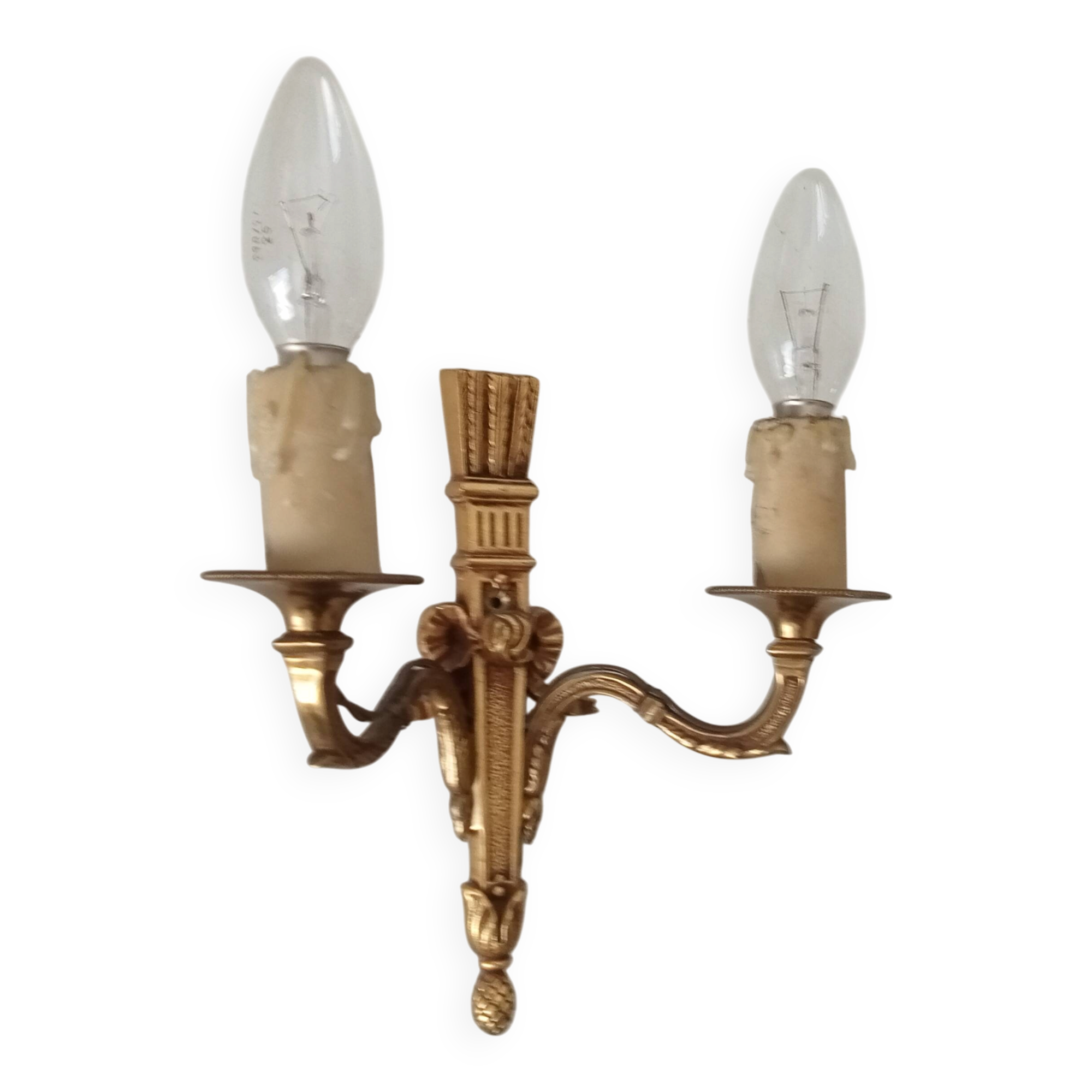 Vintage wall sconce in gilded brass, Empire style.