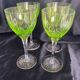 Set of 4 cut crystal white wine glasses