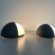 Round black metal wall lights, small and large set, by Bega, 1970s, Germany.