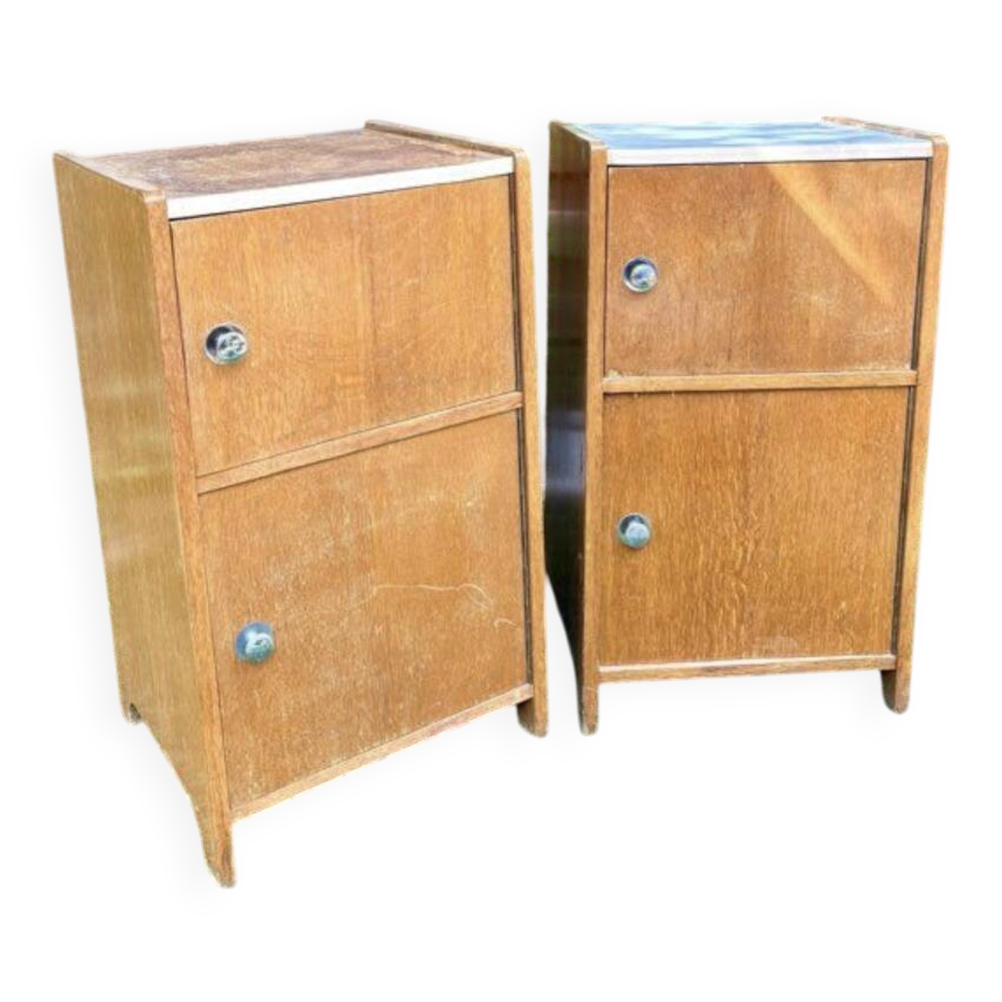 2 beautiful vintage wooden bedside tables
