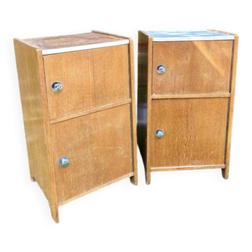 2 beautiful vintage wooden bedside tables