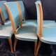 Suite 6 chaises design moderniste 1950