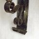 Pair Hand Forged Wrought Iron Medieval Style Wall Lights Amber Glass Shades
