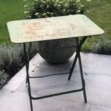 Garden table in green iron early twentieth